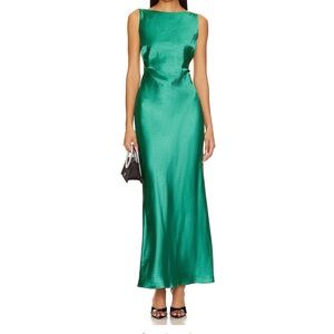 Chic Sleeveless Green Maxi Dress